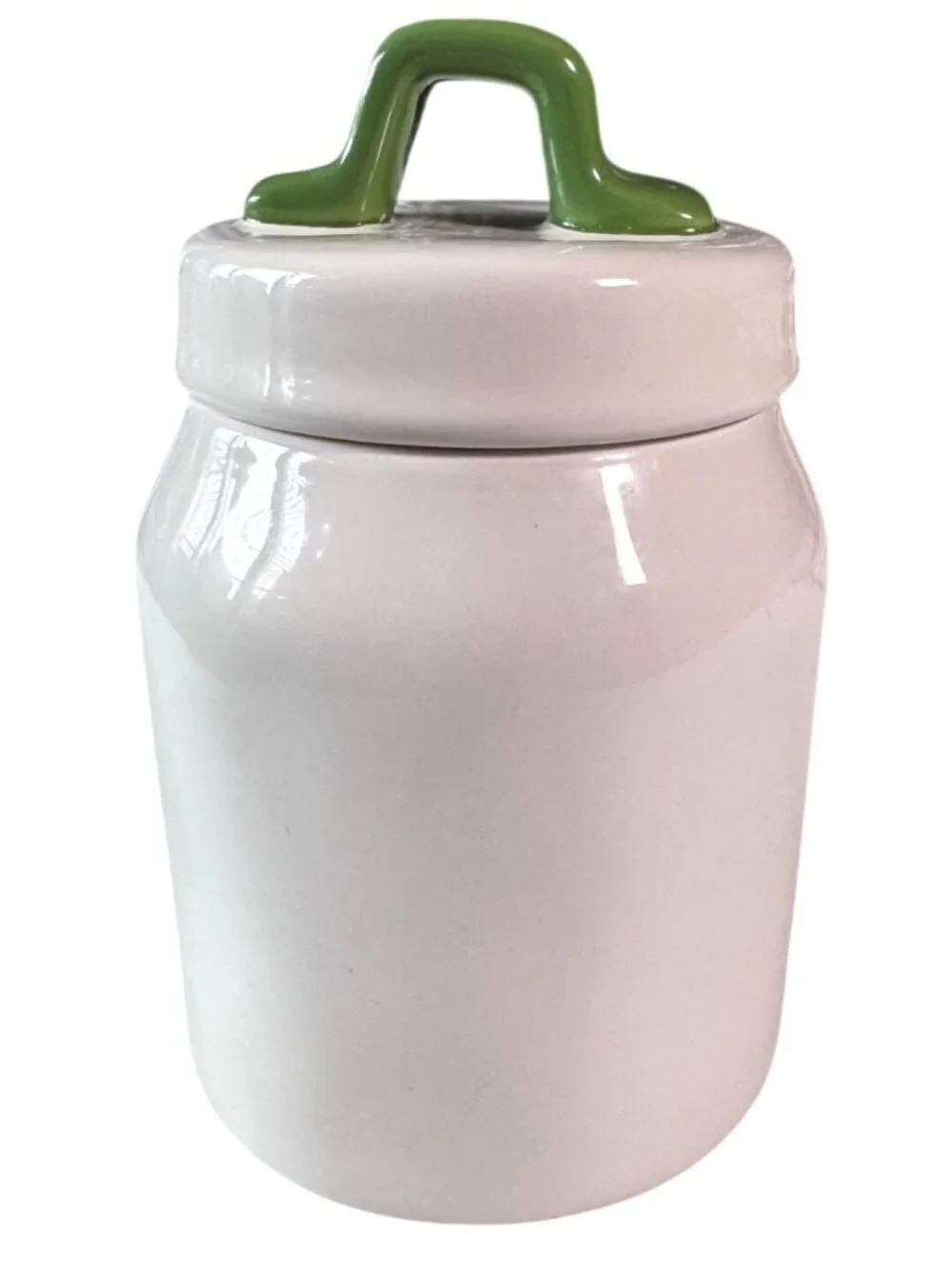 Rae Dunn Shamrocks Ceramic Jar With Lid Green Top White Body Artisan Collection